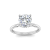 3 Ct Cushion Moissanite & .11 Ctw Diamond Secret Halo Engagement Ring