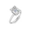 2.60 Ctw Emerald CZ Secret Halo Engagement Ring