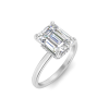 2 Ct Emerald Cut Lab Diamond & .10 Ctw Diamond Secret Halo Engagement Ring