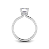 1 Ct Emerald Cut Moissanite & .08 Ctw Diamond Secret Halo Engagement Ring