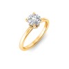 4 Ct Pear Lab Diamond & .10 Ctw Diamond Secret Halo Solitaire Ring