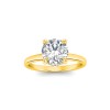 2 Ct Round Moissanite & .10 Ctw Diamond Secret Halo Solitaire Ring