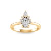 .75 Ct Pear Moissanite & .25 ctw Diamond Teardrop Half Halo Engagement Ring