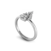 1 Ctw Pear Diamond Teardrop Half Halo Engagement Ring
