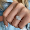 2 Ct Oval Moissanite & 0.33 Ctw Diamond Vintage Half Halo Engagement Ring