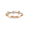 Diamond Three Stone Cluster Stackable Band