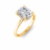 3.5 Ct Elongated Cushion Lab Diamond & .10 Ct Diamond Hidden Halo Engagement Ring