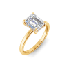 4 Ct Emerald Lab Diamond & .10 Ct Diamond Hidden Halo Engagement Ring