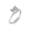 1.5 Ct Princess Lab Diamond & .10 Ctw Diamond Hidden Halo Engagement Ring