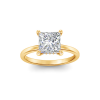 3.5 Ct Princess Lab Diamond & .10 Ct Diamond Hidden Halo Engagement Ring