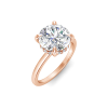 4 Ct Round Moissanite & .12 Ctw Diamond Hidden Halo Engagement Ring