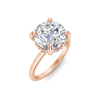 5 Ct Round Moissanite & .28 Ctw Diamond Hidden Halo Engagement Ring