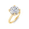 3 Ct Round Moissanite & .15 Ctw Round Diamond Hidden Halo Engagement Ring