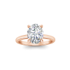 3 Ct Oval Moissanite & .10 Ctw Diamond Hidden Halo Engagement Ring