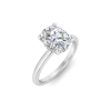 3.10 Ctw Oval CZ Hidden Halo Engagement Ring
