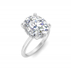 3 Ct Oval Moissanite & .20 Ctw Diamond Hidden Halo Engagement Ring