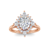 1.5 Ct Oval Moissanite & .50 Ctw Diamond Vintage Flora Halo Engagement Ring