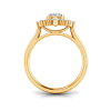 1.5 Ct Oval Moissanite & .50 Ctw Diamond Vintage Flora Halo Engagement Ring