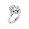 1.5 Ct Oval Moissanite & .38 Ct Diamond Vintage Flora Halo Engagement Ring