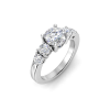 1.5 Ct Round CZ & .92 Ctw CZ Pave Engagement Ring