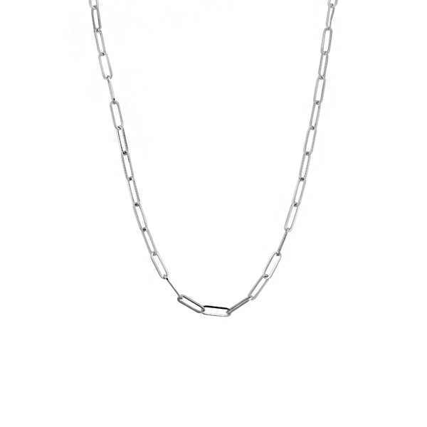 Small  Silver Paperclip Necklace