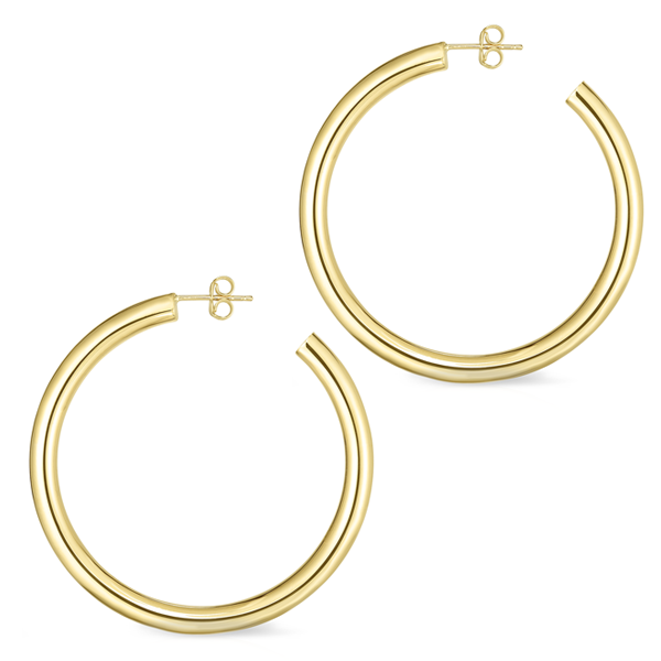 45mm Gold Thick Hoop Earrings