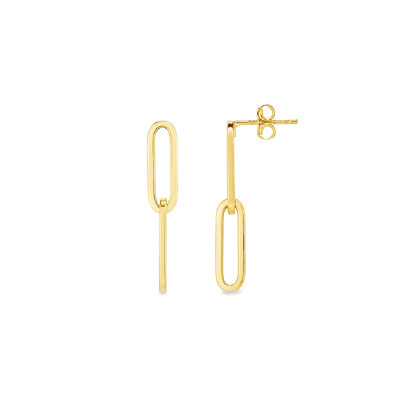Gold Paperclip Drop Earrings