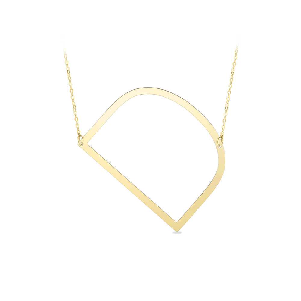 Large Gold Initial Necklace D