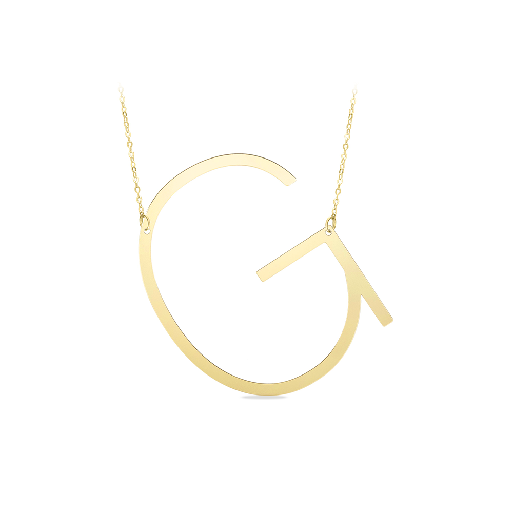 Large Gold Initial Necklace G