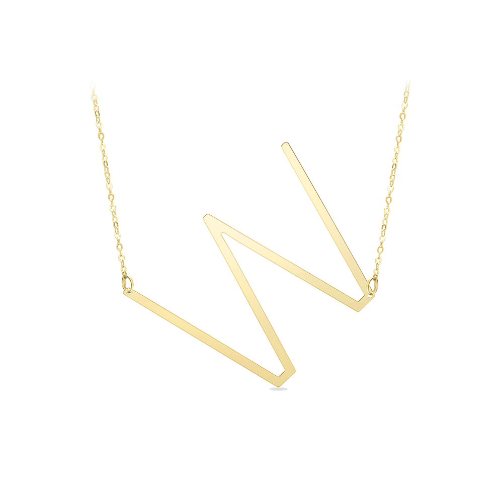 Large Gold Initial Necklace W