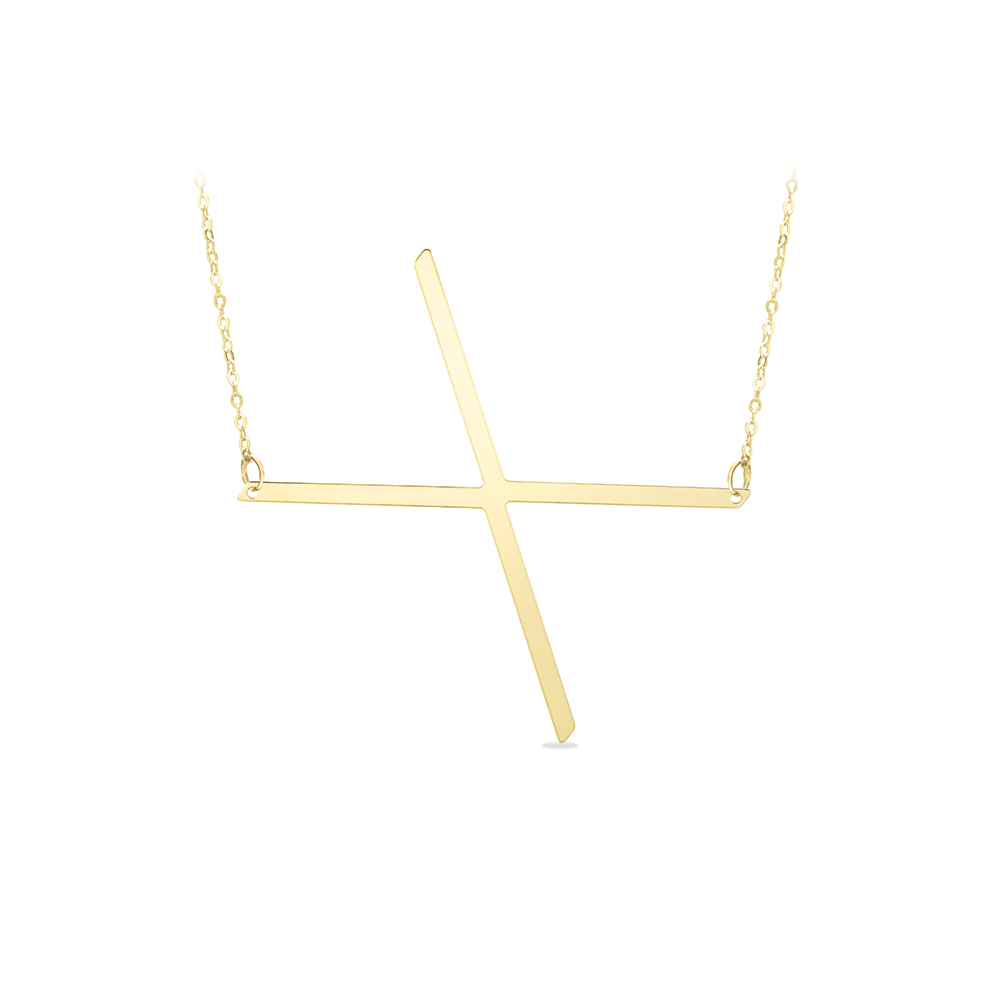 Large Gold Initial Necklace X