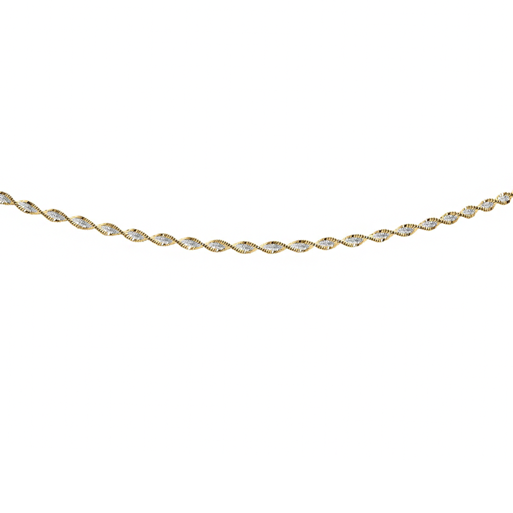 Silver Two-Tone Twisted Anklet