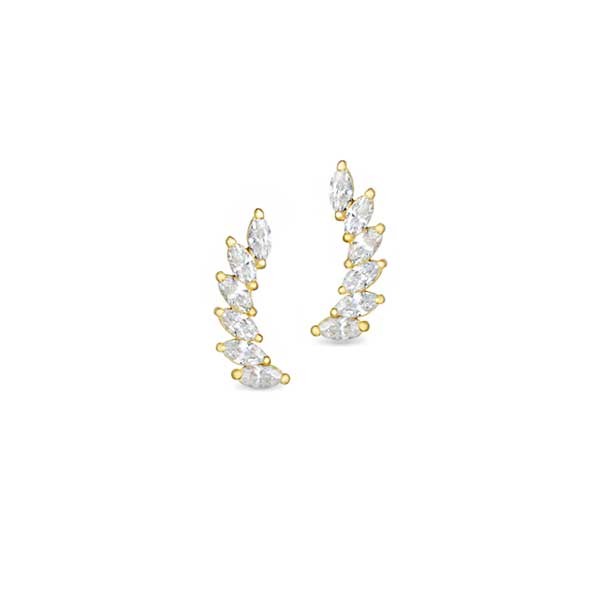Gold CZ Marquise Ear Climber