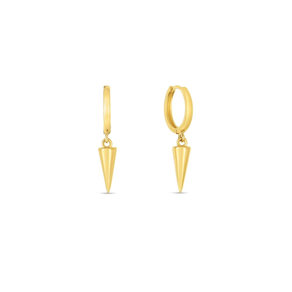 Gold Spike Huggie Earrings
