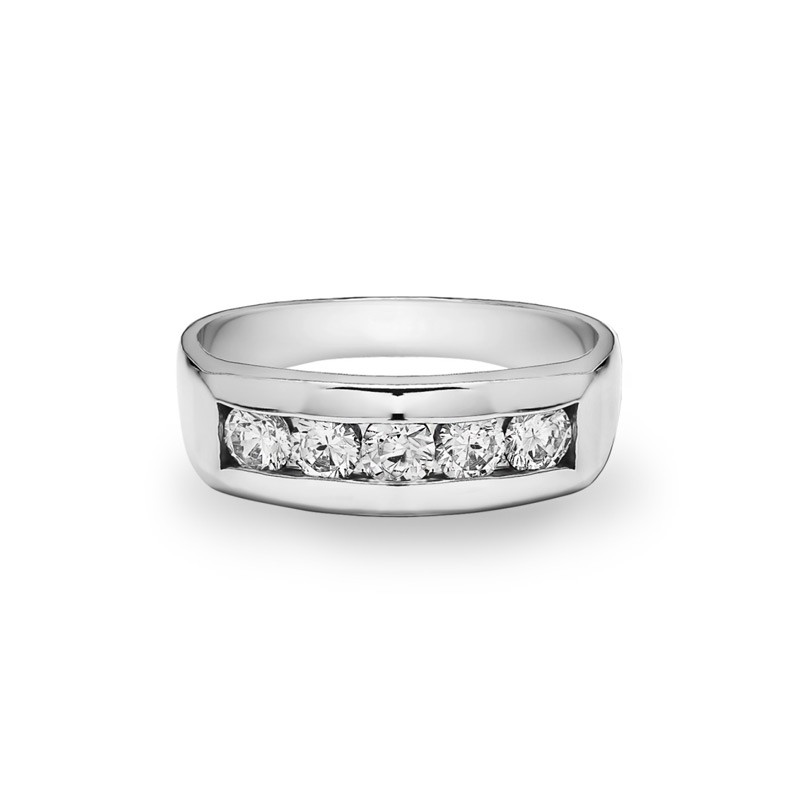 Diamond Five Stone Channel Set Wedding Ring