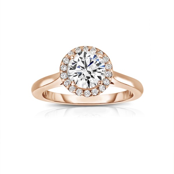 .75 Ctw Round Diamond Halo Engagement Ring