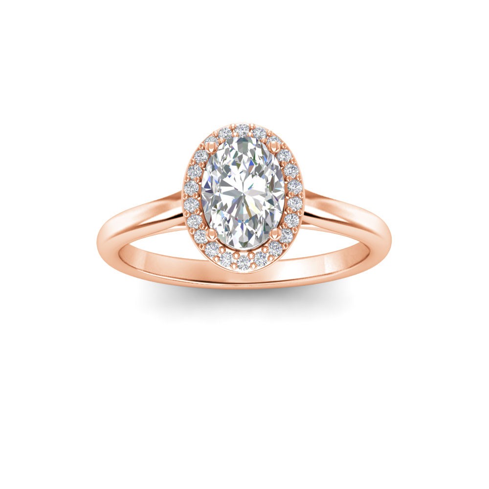 1.40 Ctw Oval CZ Classic Halo Engagement Ring
