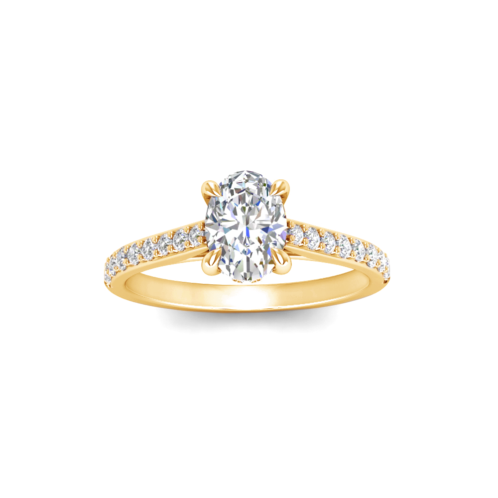 1.30 Ctw Oval Diamond Hidden Halo Timeless Pavé Engagement Ring