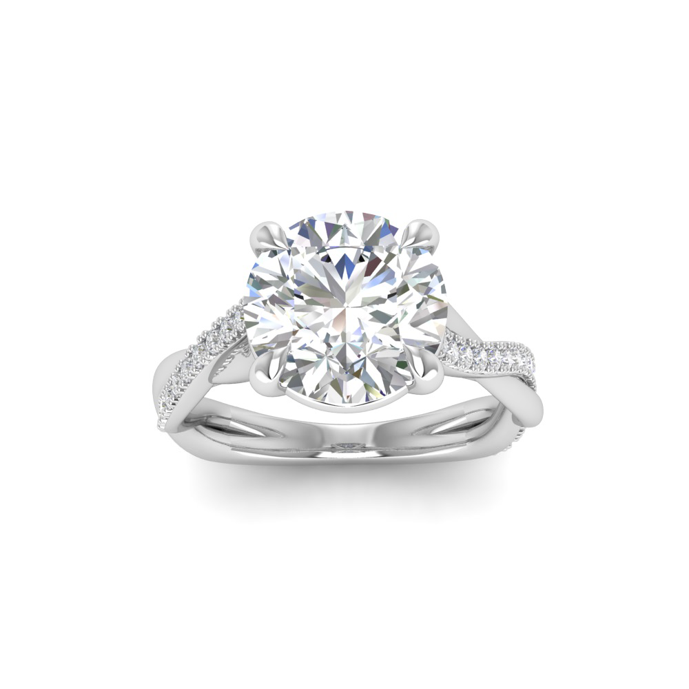 2.76 Ctw Round CZ Twisted Vine Engagement Ring