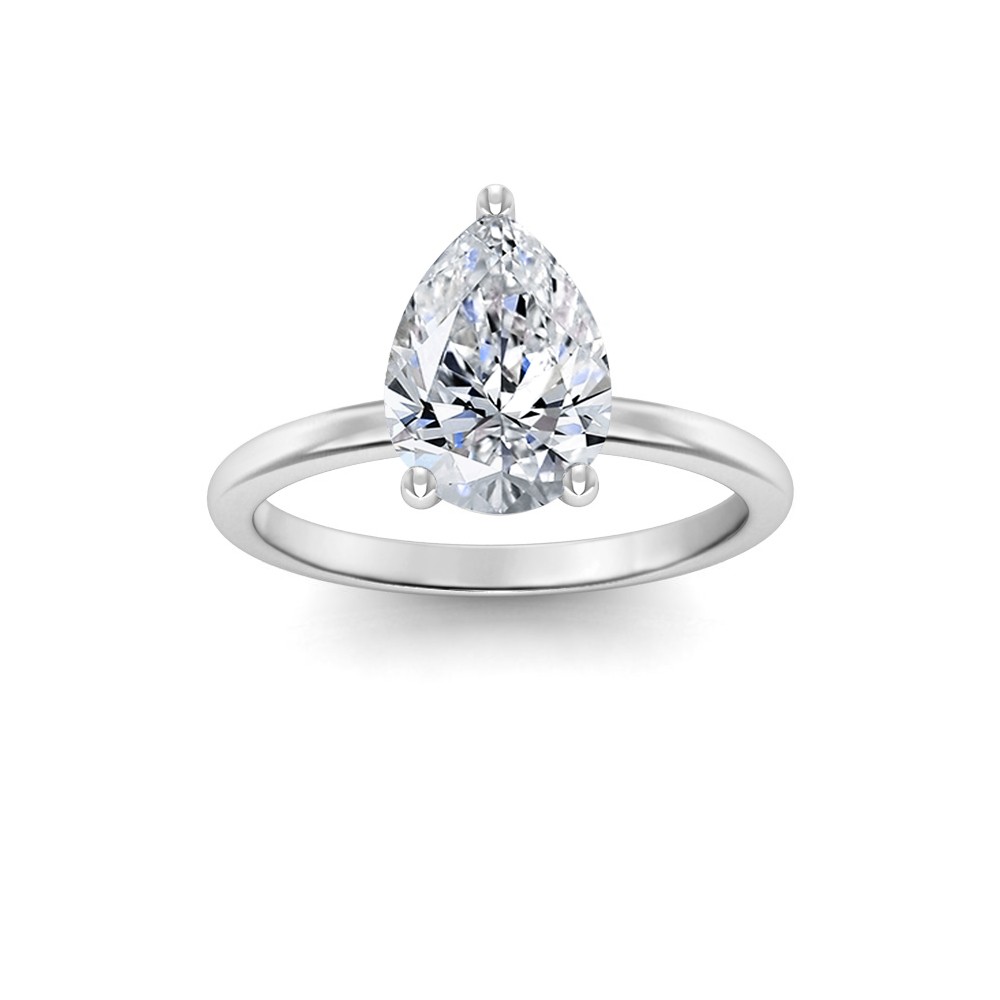5 Ct Pear Moissanite Solitaire Engagement Ring