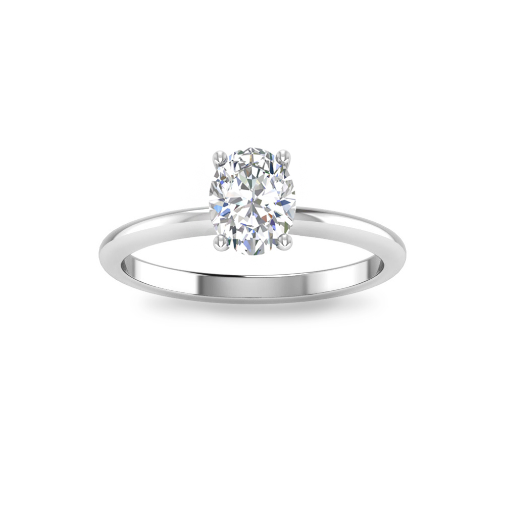 .75 Ct Oval CZ Solitaire Engagement Ring