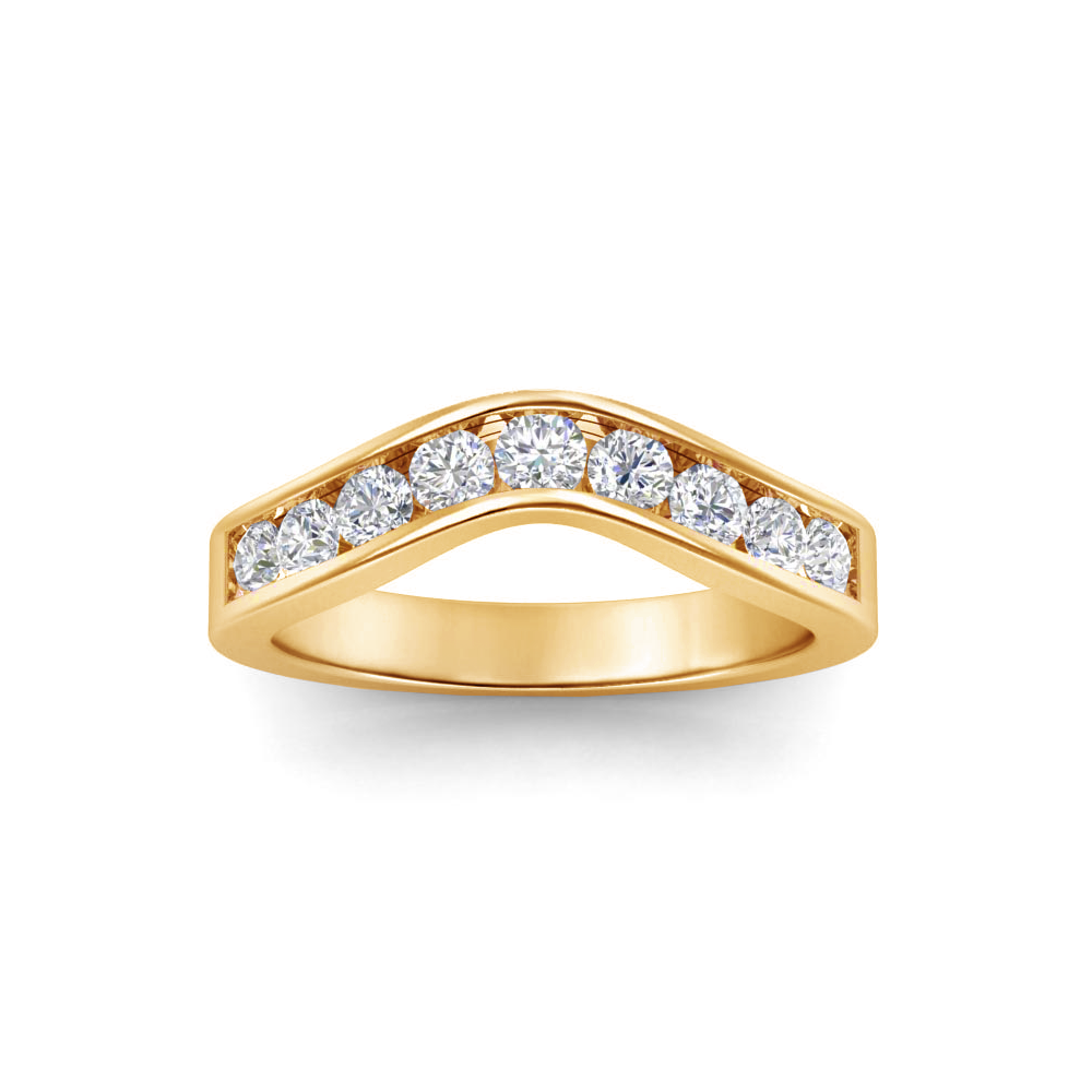 1 Ctw Round Diamond Luxe Channel Set Curved Band