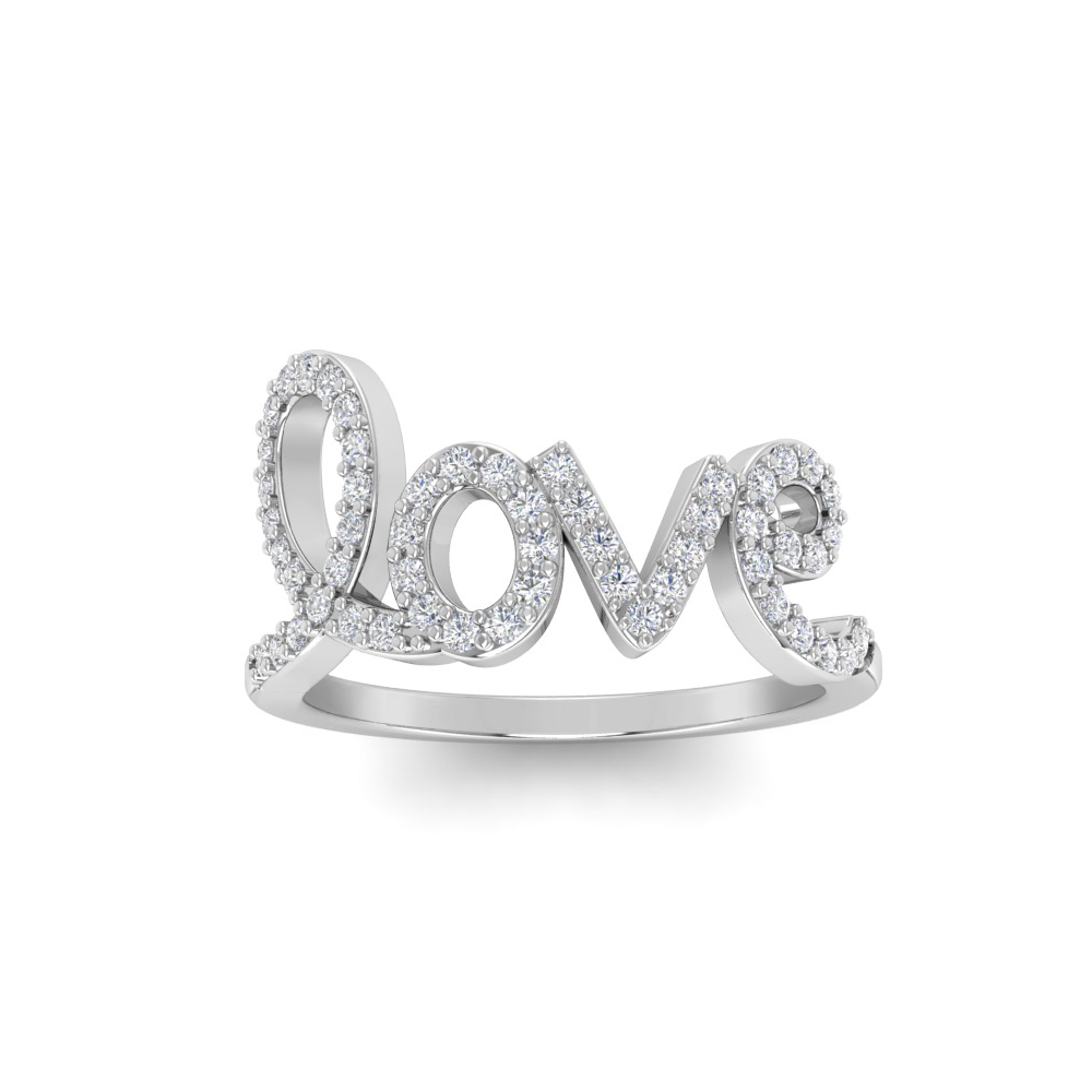 Diamond Love Script Ring