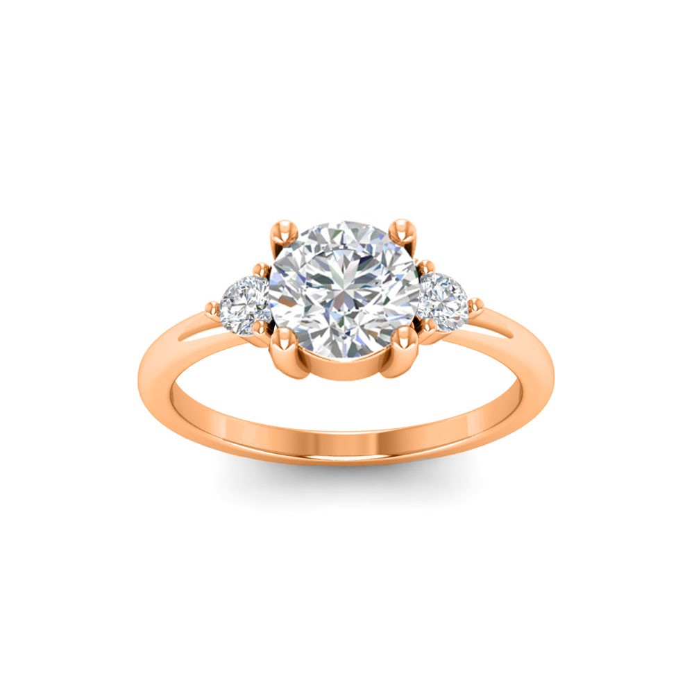 1 Ct Moissanite & .16 Ctw Diamond Adore Three Stone Engagement Ring