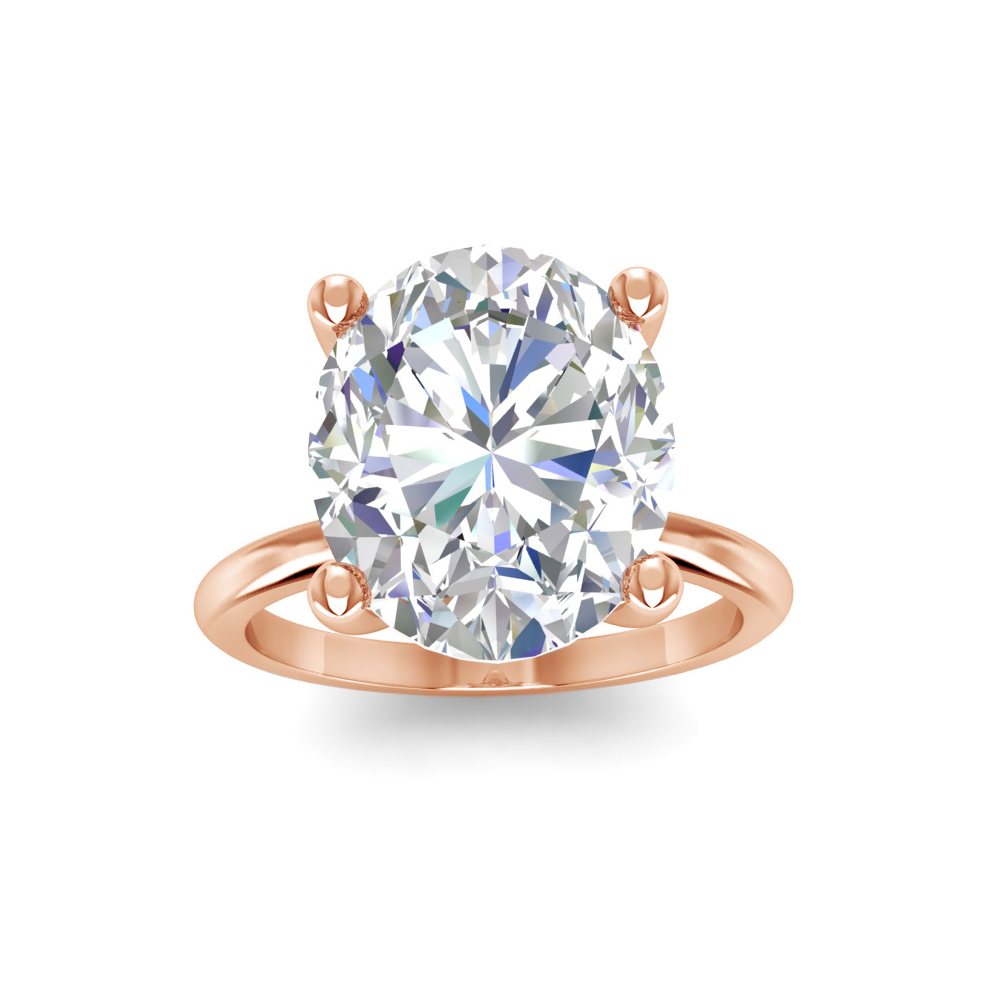 5 Ct Oval CZ Solitaire Ring