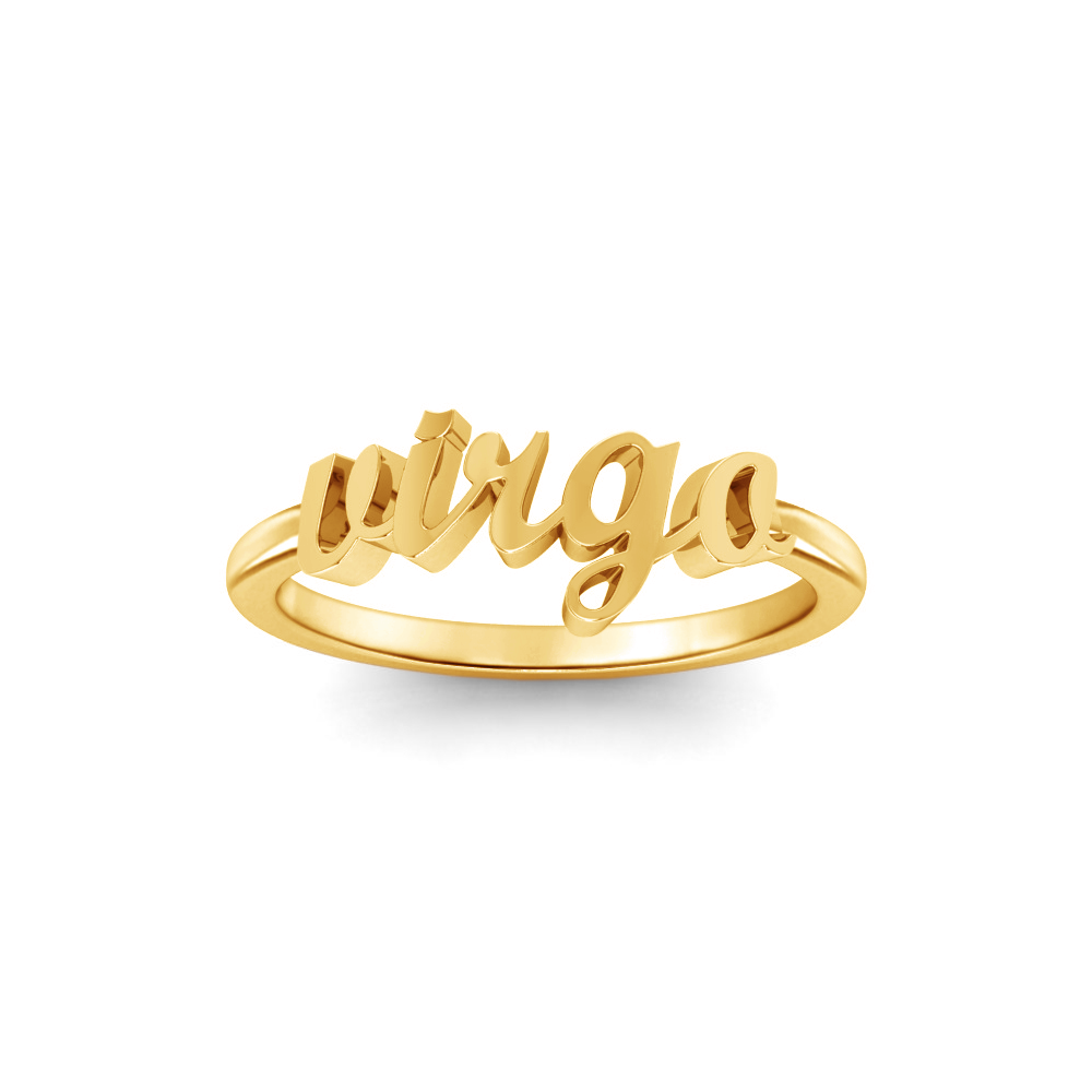 Zodiac Script Ring - Virgo