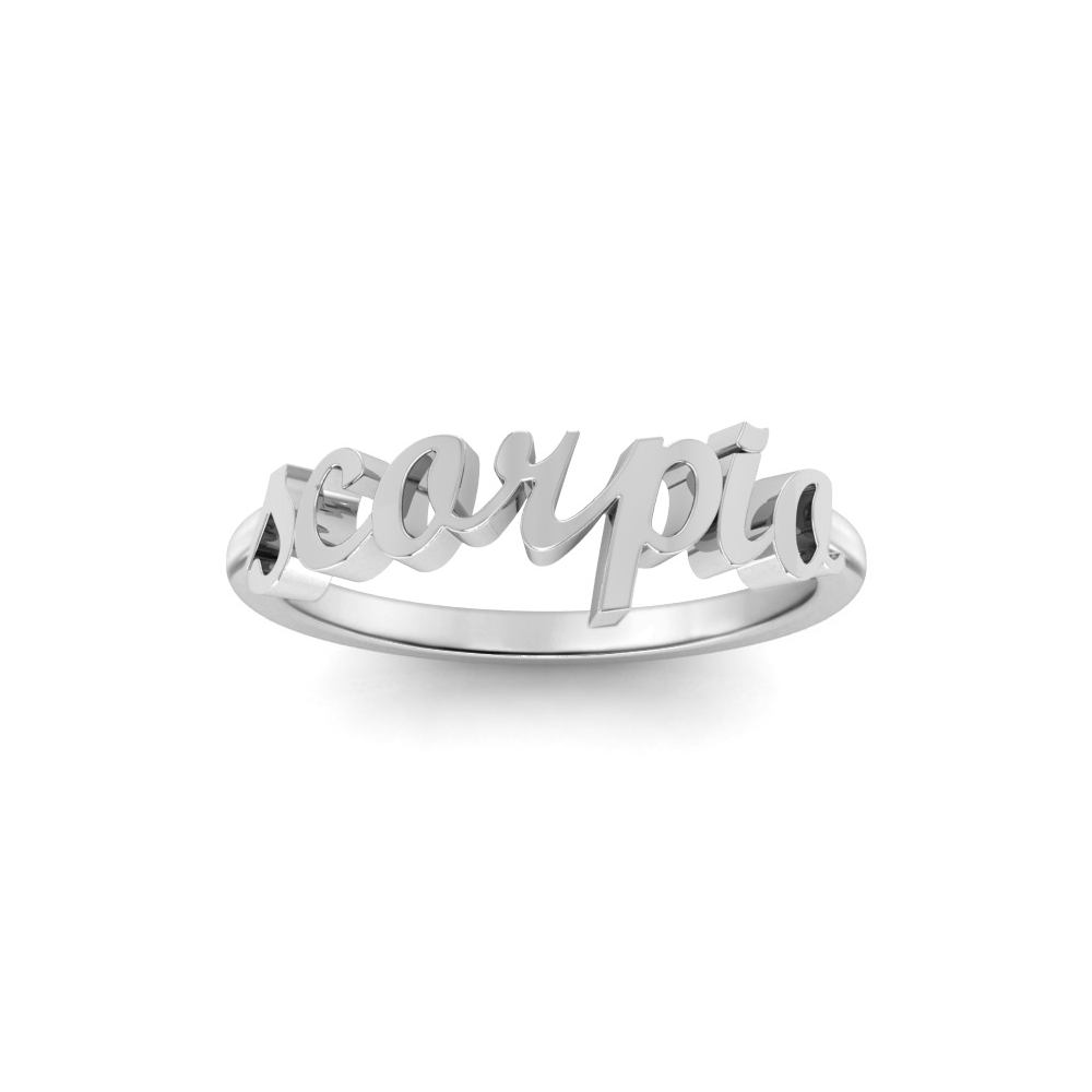 Zodiac Script Ring - Scorpio