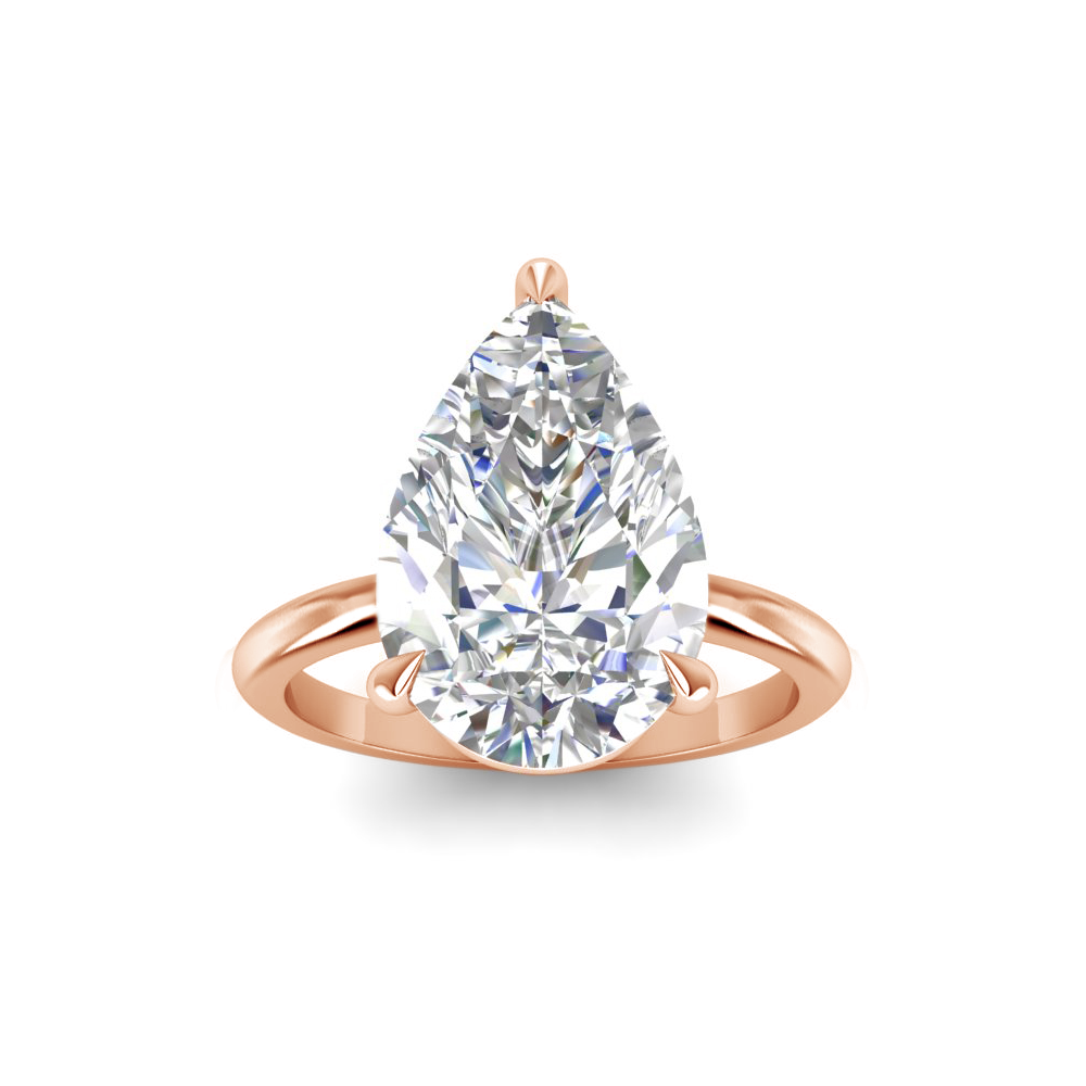 5 Ct Pear Moissanite Solitaire Ring
