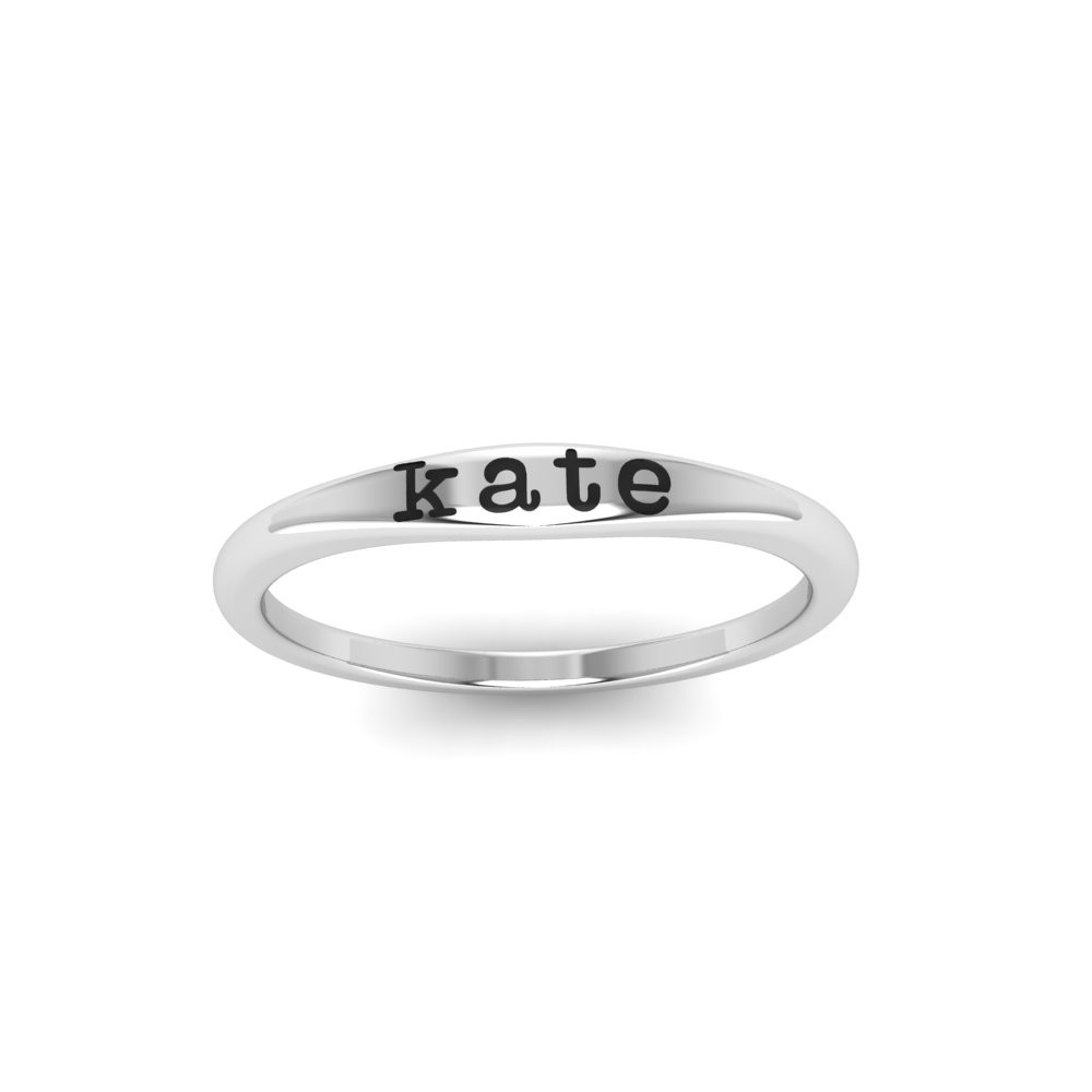PERSONALIZED 14K GOLD PLATED FLAT NAME RING W/ HEART  ANY NAME UP TO 7 LETTERS 
