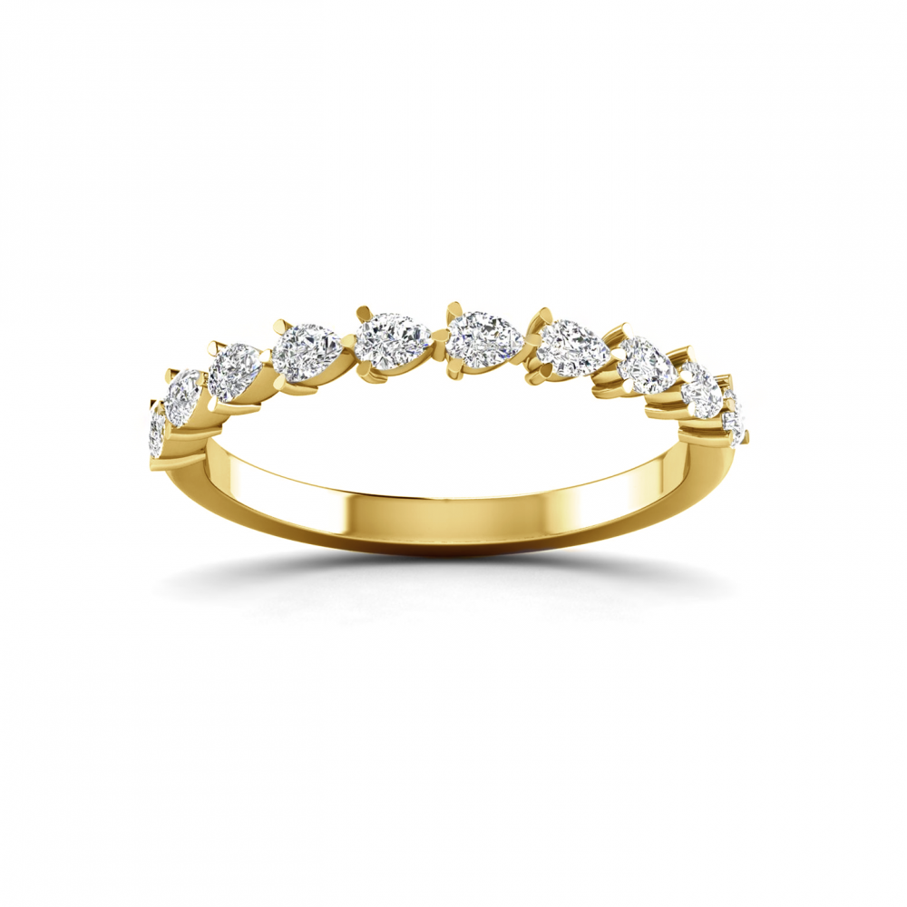 East West Pear Diamond Stackable Band